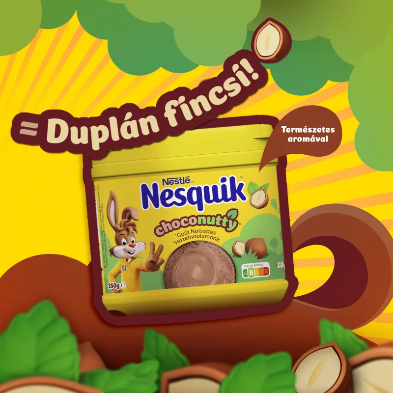 Nesquik csokis-mogyorós ízű instant cukrozott kakaóitalpor 350 g
