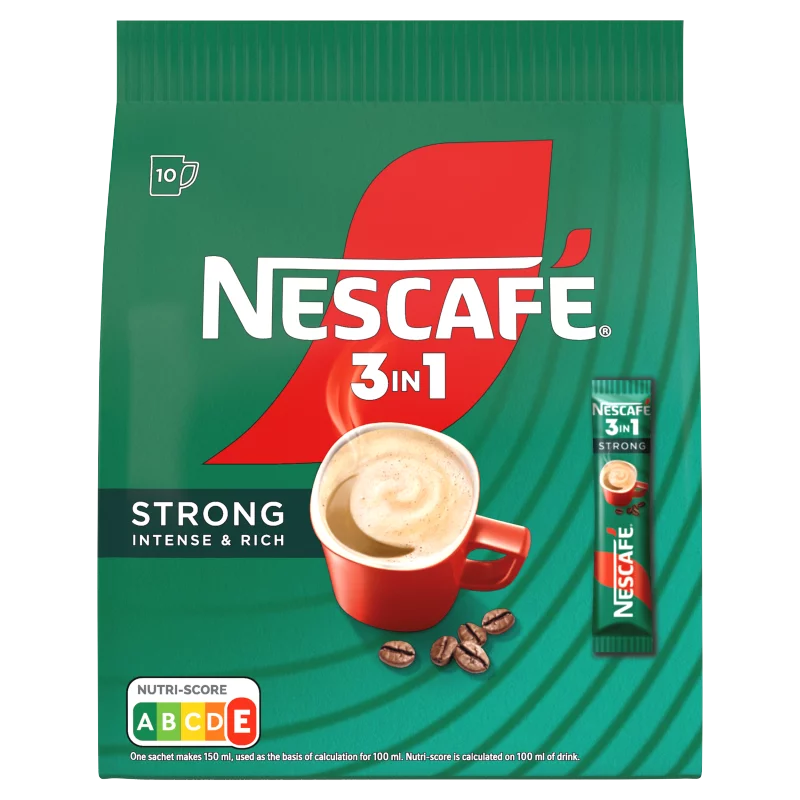 Nescafé 3in1 Strong azonnal oldódó kávéspecialitás 10 x 16 g (160 g)
