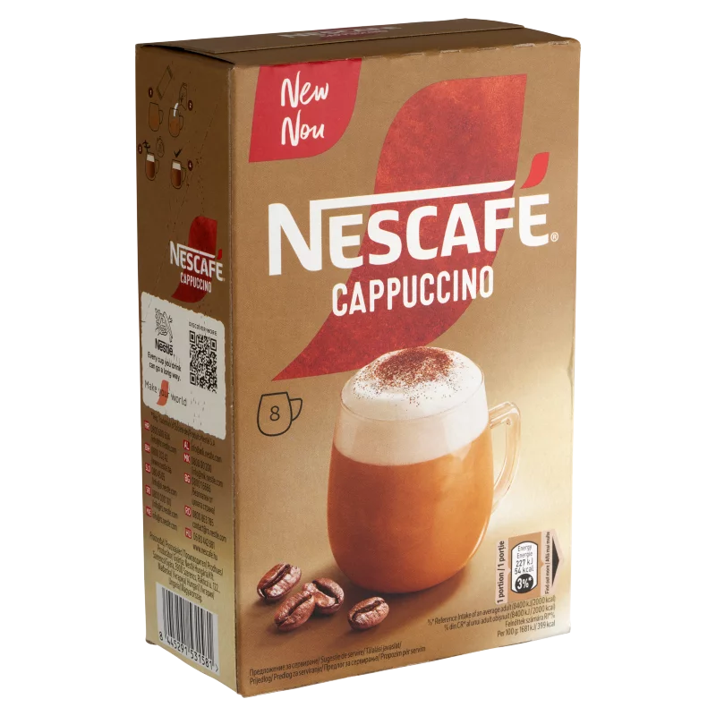 NESCAFÉ Cappuccino azonnal oldódó kávéspecialitás 8 x 13,5 g (108 g)