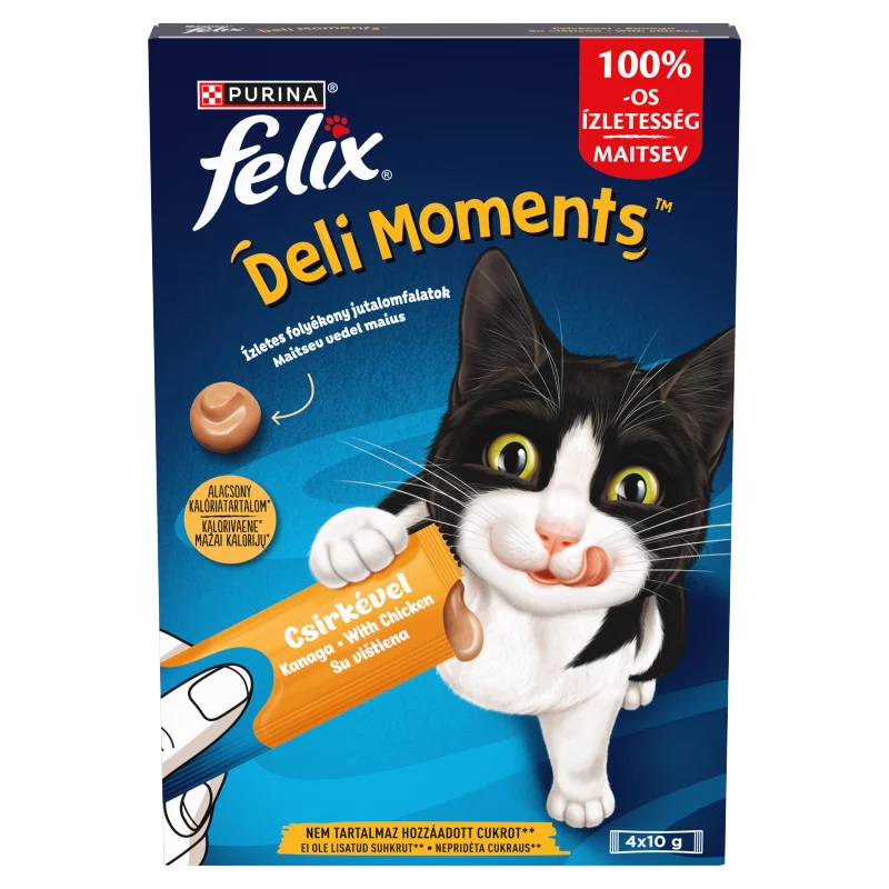 Purina Felix Deli Moments csirke macska jutalomfalat 4 x 10 g