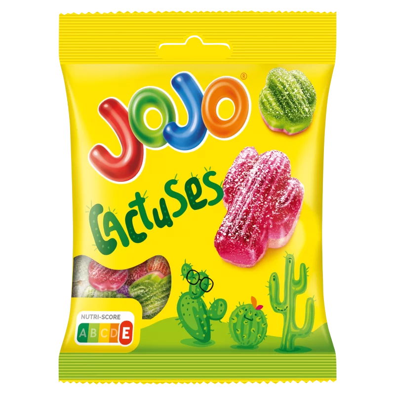 Jojo Savanyú Kaktusz, vegyes gyümölcsízű gluténtmentes gumicukorka 80 g