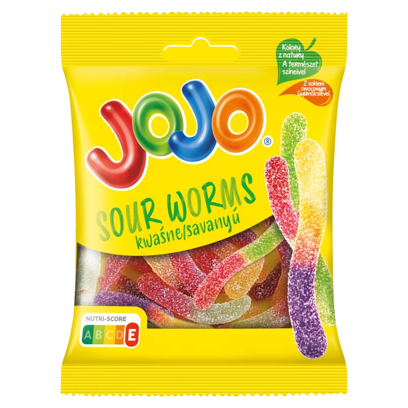 Jojo Savanyú Kukac vegyes gyümölcsízű gluténmentes gumicukorka 80 g