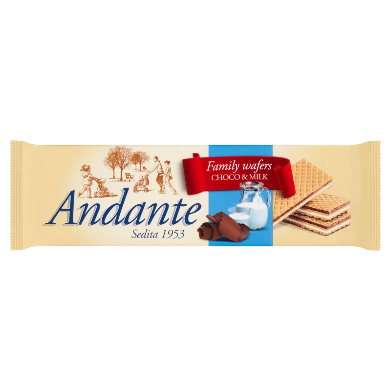 Andante kakaós-csokoládés és tejes krémmel töltött ostya 130 g