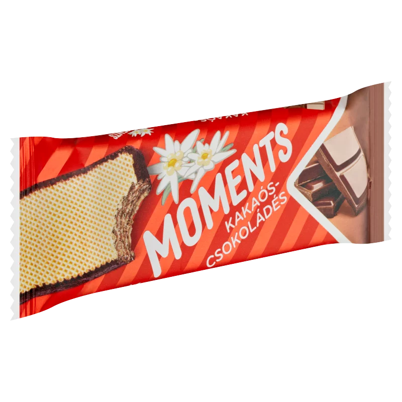 Moments kakaós bevonómasszába mártott, kakaós-csokoládés krémmel töltött ostyaszelet 45 g