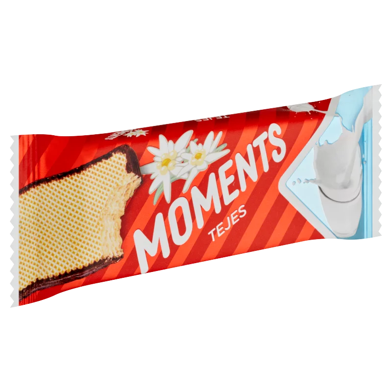 Moments kakaós bevonómasszába mártott, tejes krémmel töltött ostyaszelet 45 g