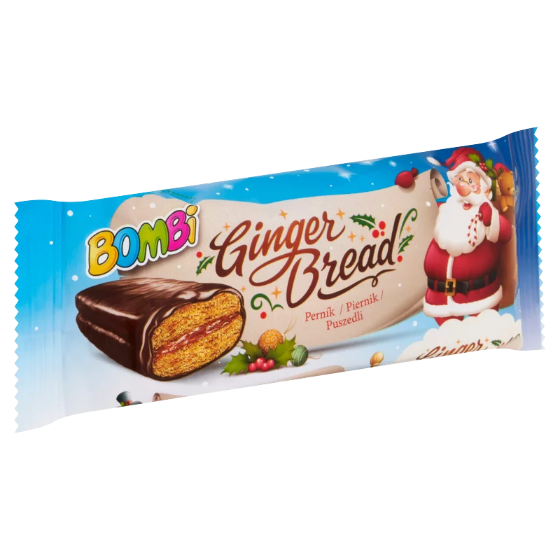Bombi Ginger Bread kakaós bevonómasszába mártott, almás-fahéjas lekvárral töltött puszedli 45 g 
