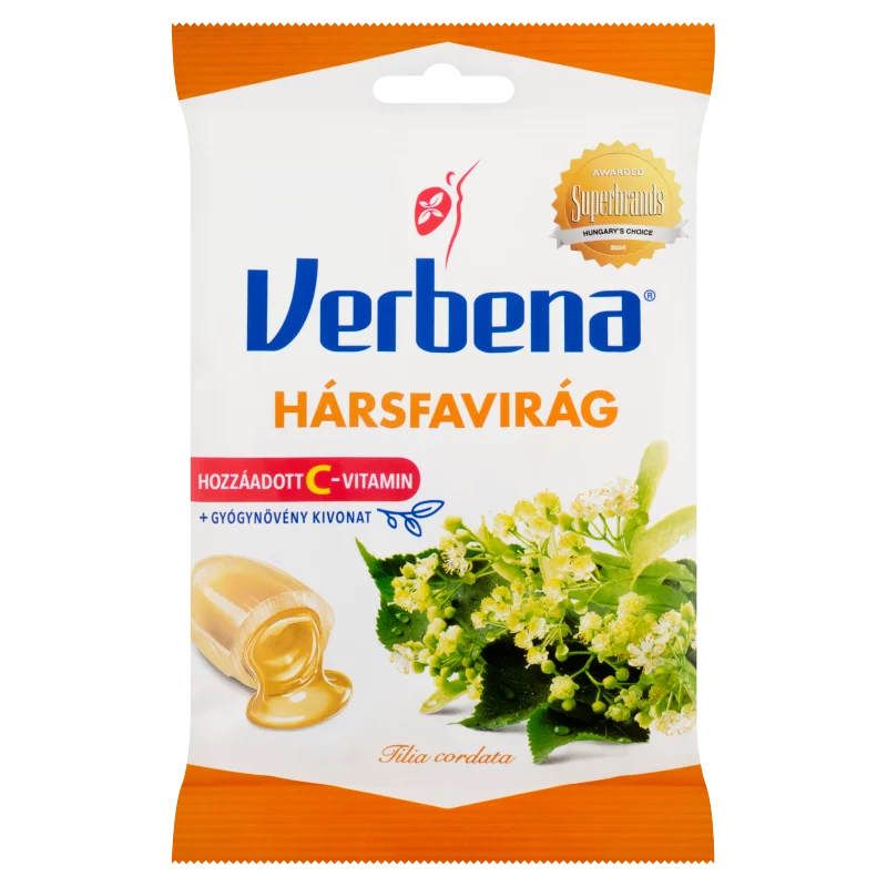 Verbena töltött keménycukorka hársfavirág kivonattal és C-vitaminnal 60 g