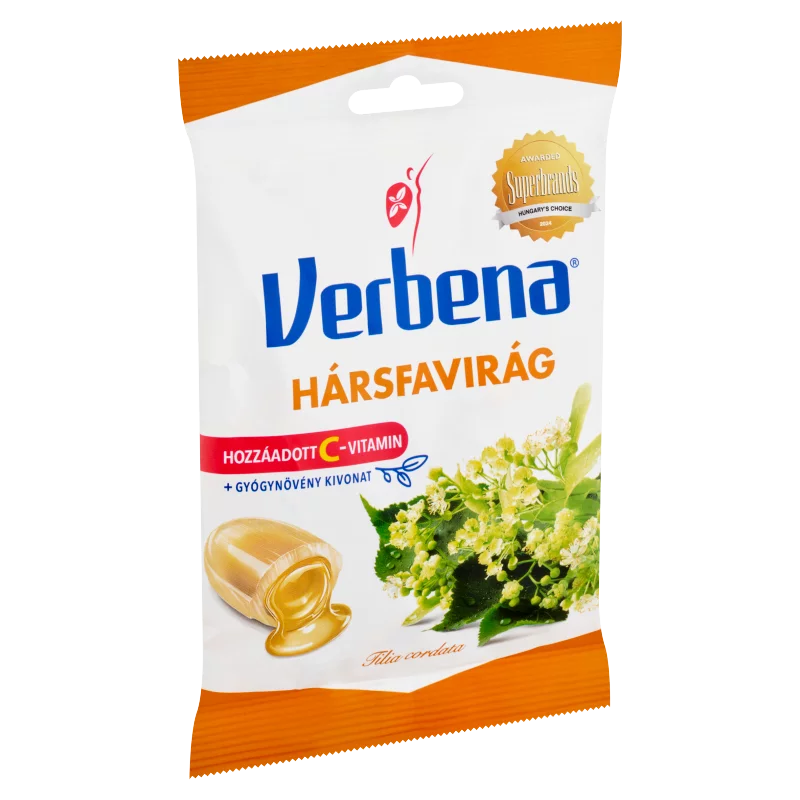 Verbena töltött keménycukorka hársfavirág kivonattal és C-vitaminnal 60 g