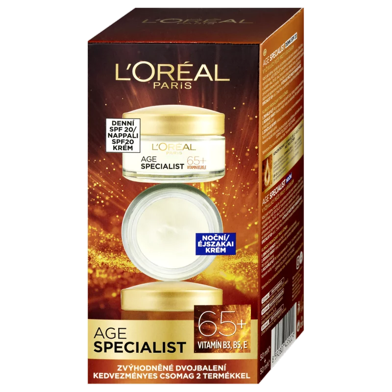 ĽOréal Age Specialist Nappali + Éjszakai Arckrém 65 +