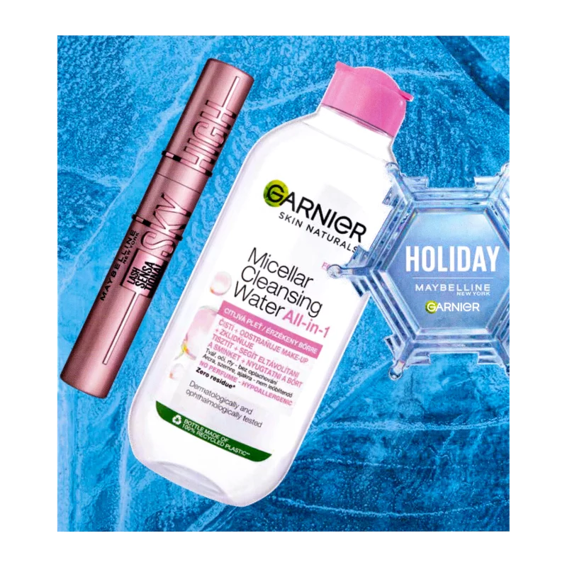 Garnier + Maybelline ajándékcs. mvíz 400ml + szempillaspirál