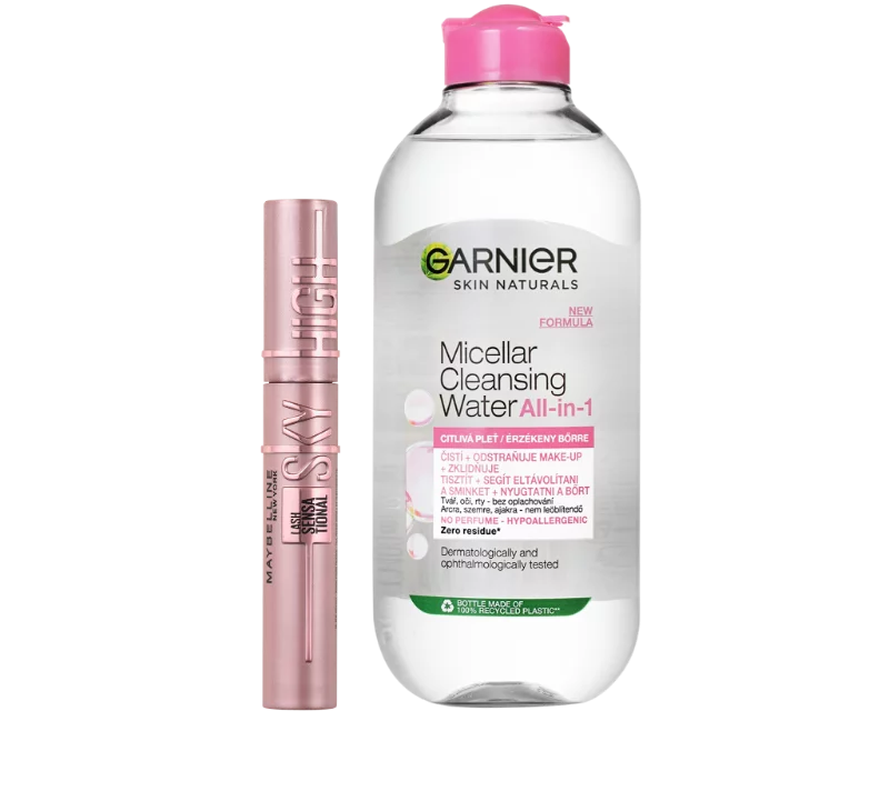Garnier + Maybelline ajándékcs. mvíz 400ml + szempillaspirál