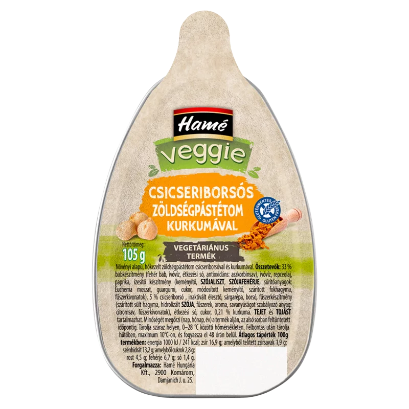 Hamé Veggie csicseriborsós zöldségpástétom kurkumával 105 g