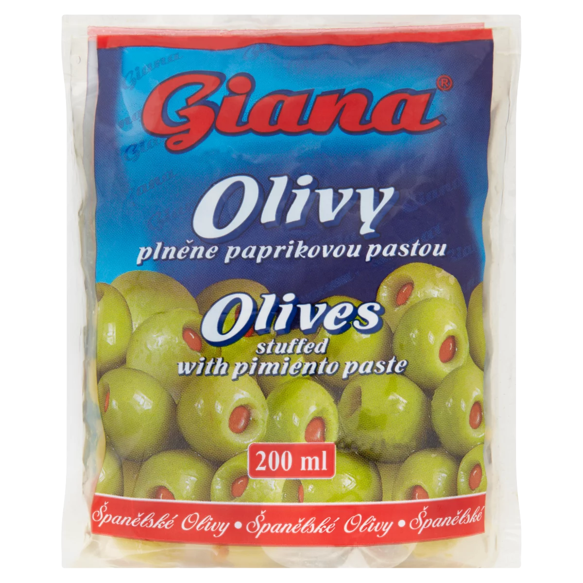 Giana spanyol zöld olívabogyó paprikával enyhén sós lében 195 g