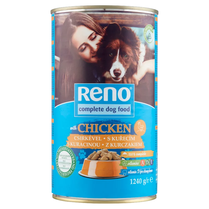 Reno teljes értékű állateledel felnőtt kutyák számára csirkével szószban 1240 g 