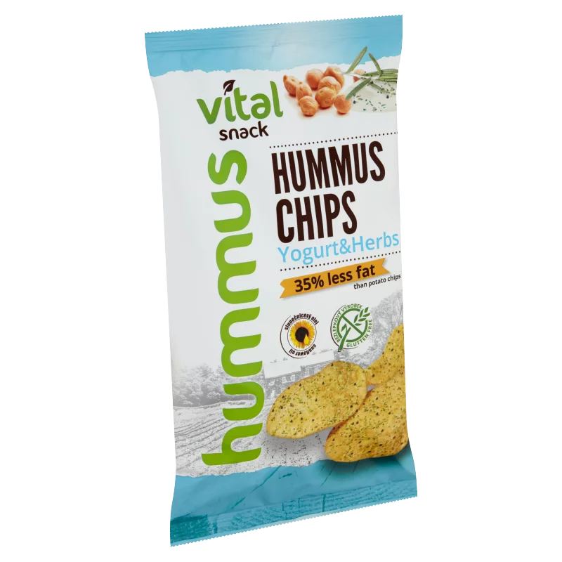 Vital Snack sült hummusz chips joghurtos-zöldfűszeres ízesítéssel 65 g