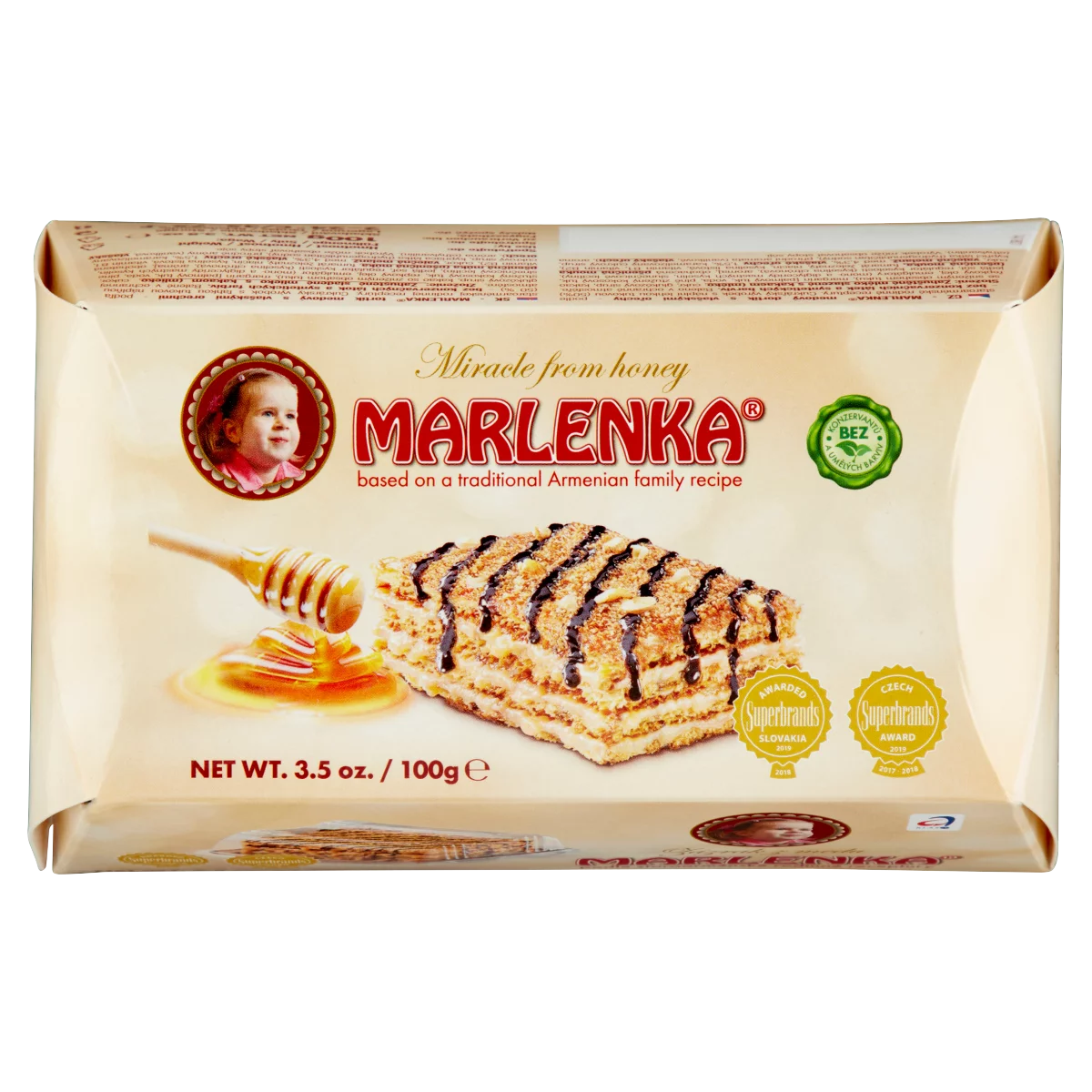 Marlenka mézes torta dióval 100 g