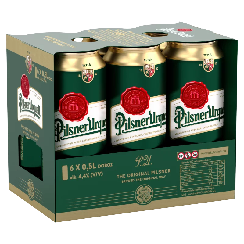 Pilsner Urquell minőségi világos sör 4,4% 6 x 0,5 l