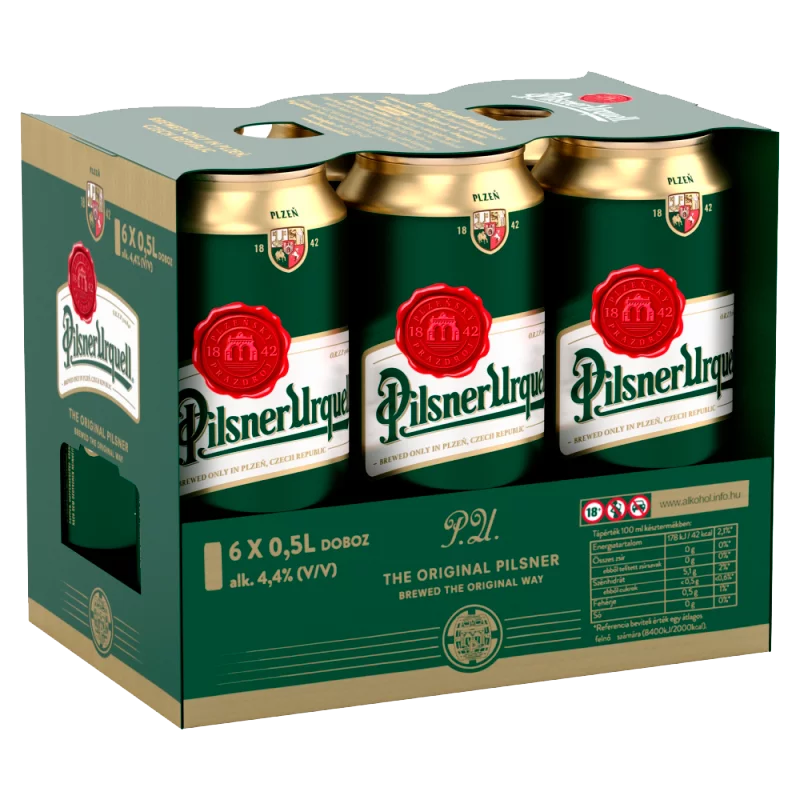 Pilsner Urquell Multipack minőségi világos sör 4,4% 6 x 0,5 l