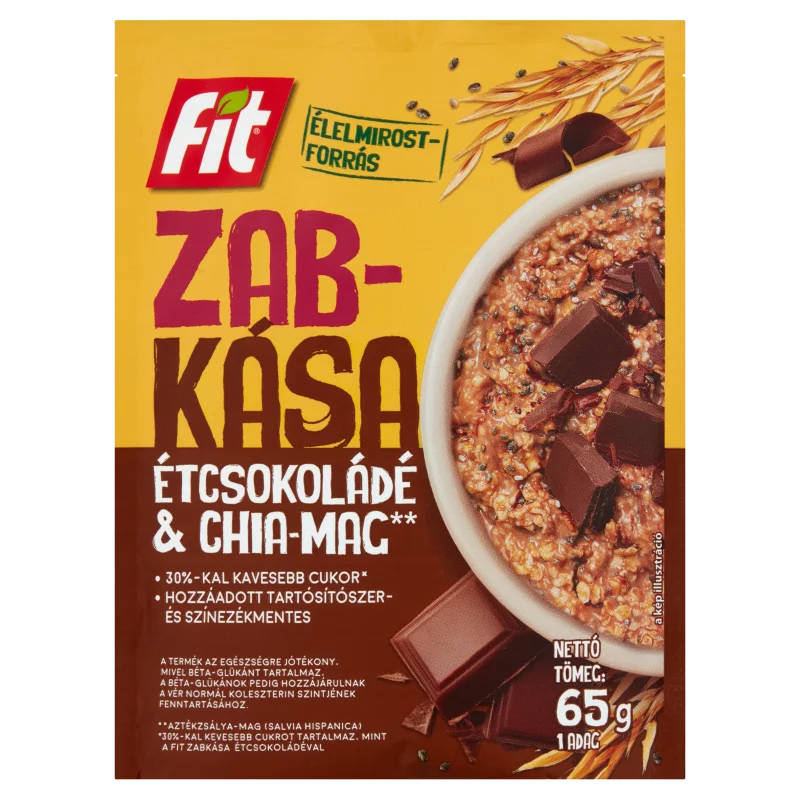 Fit zabkása chia-maggal és étcsokoládéval 65 g