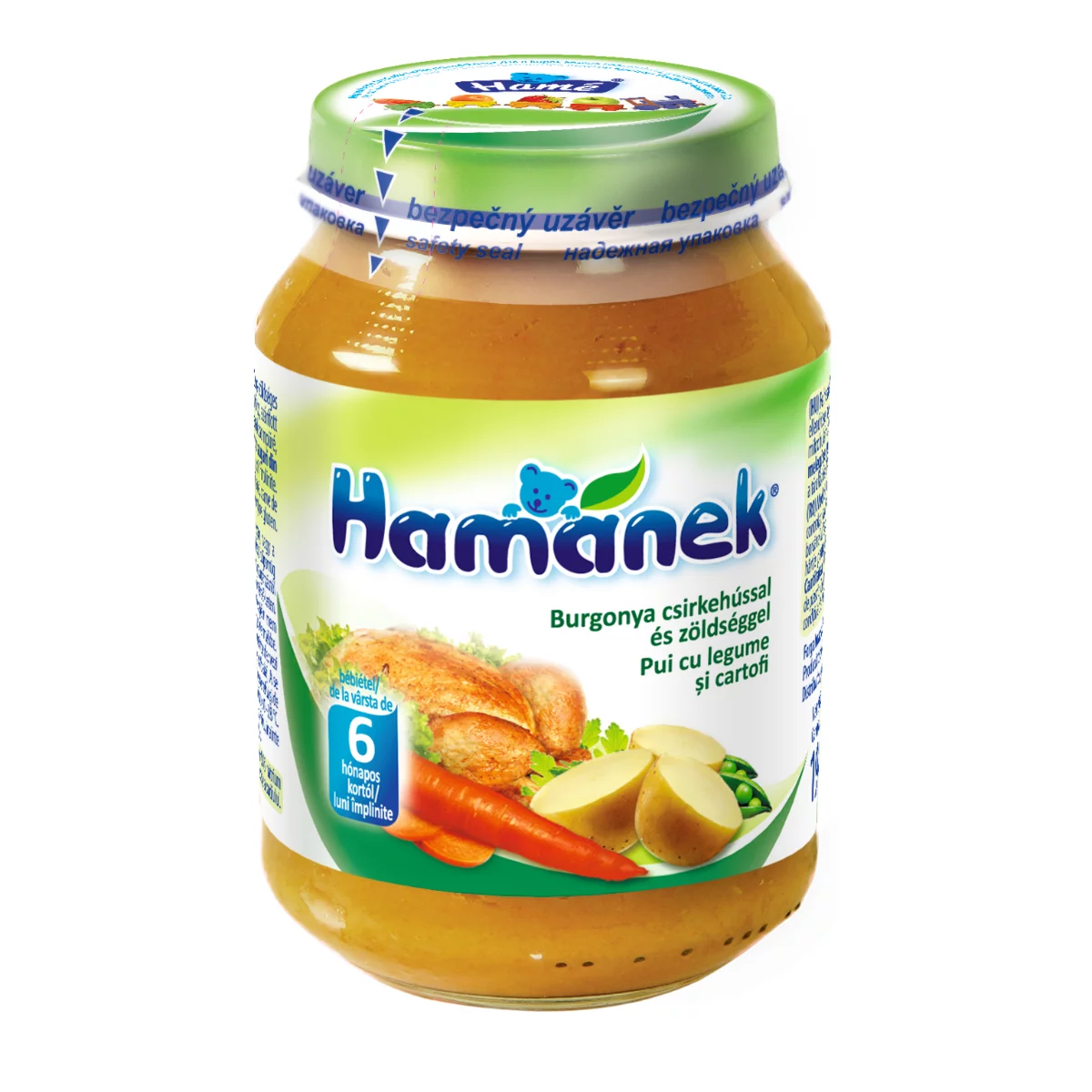 Hamánek bébiétel 190g burgonya csirkehússal és zöldséggel 6hó+