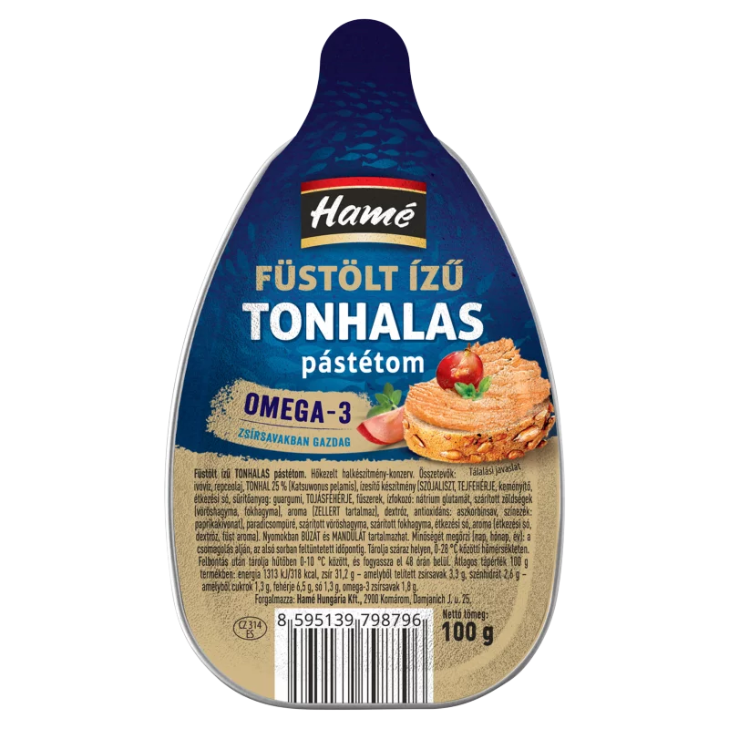 Hamé füstölt ízű tonhalas pástétom 100 g
