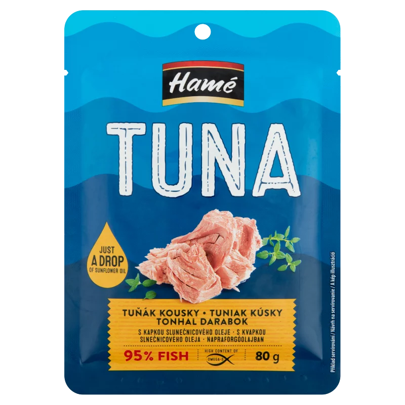 Hamé tonhal darabok napraforgóolajban 80 g