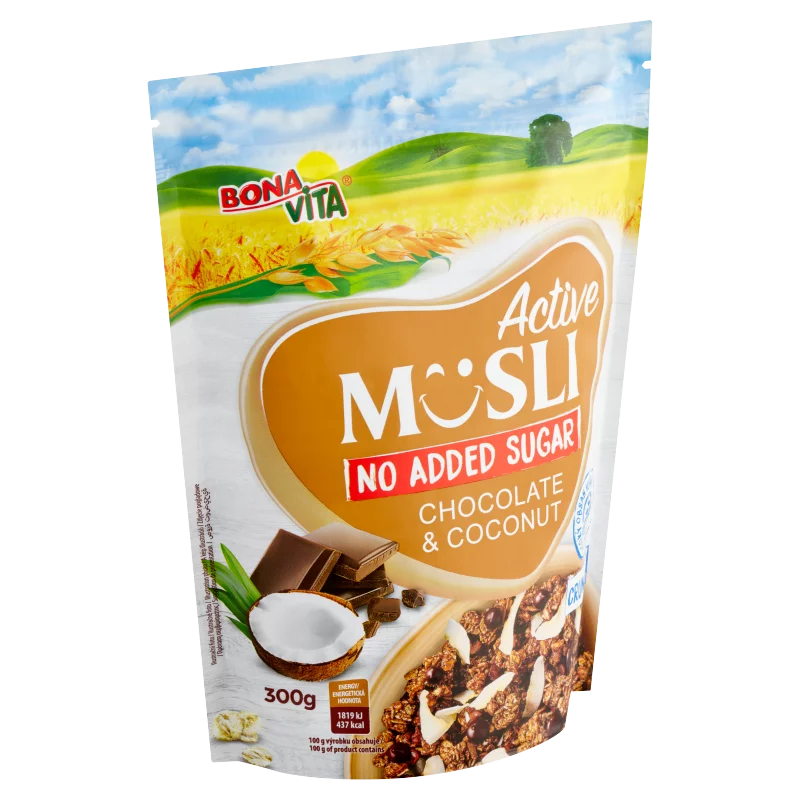 Bonavita Active ropogós müzli csokoládéval és kókuszreszelékkel 300 g