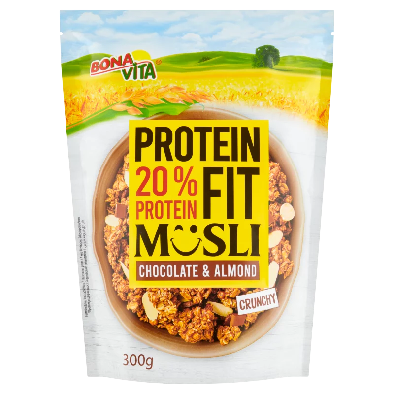 Bonavita Protein Fit ropogós proteines müzli, csokoládéval és mandulával 300 g