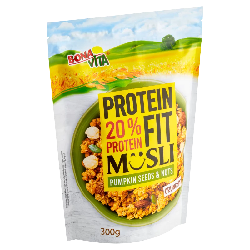 Bonavita Protein Fit ropogós proteines müzli, dióval és tökmaggal 300 g