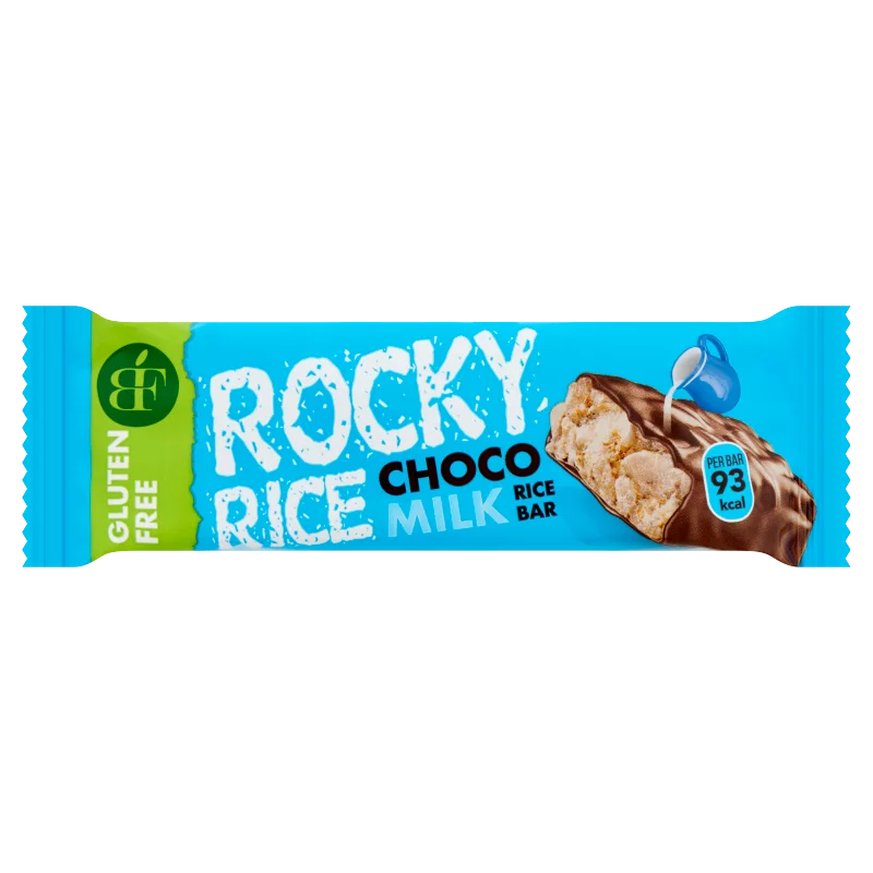 Rocky Rice Choco Milk tej ízű puffasztott rizsszelet étcsokoládéval bevonva 18 g