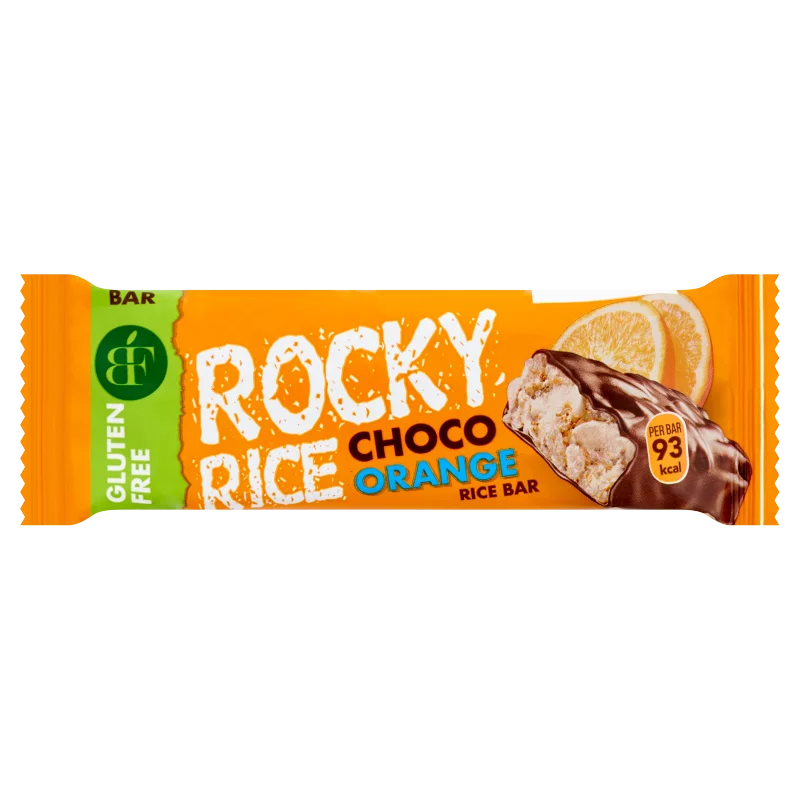Rocky Rice Choco Orange narancs ízű puffasztott rizsszelet étcsokoládéval bevonva 18 g