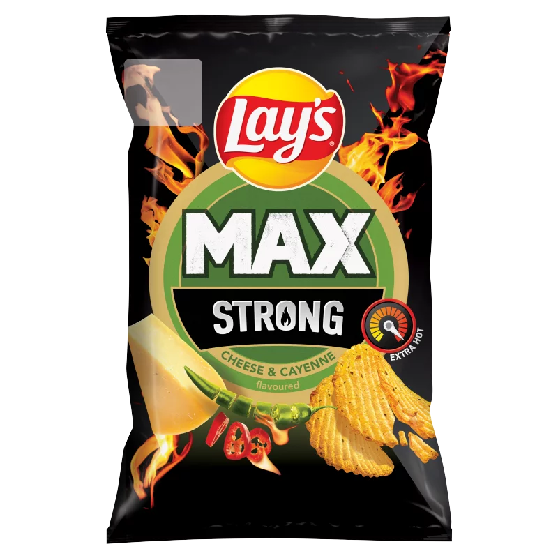 Lay's Max Strong sajt és csípőspaprika ízű burgonyachips 55 g