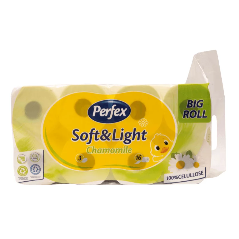 Perfex wc papír 16 tekercses 3 rétegű Soft&Light Kamilla 2000 lap