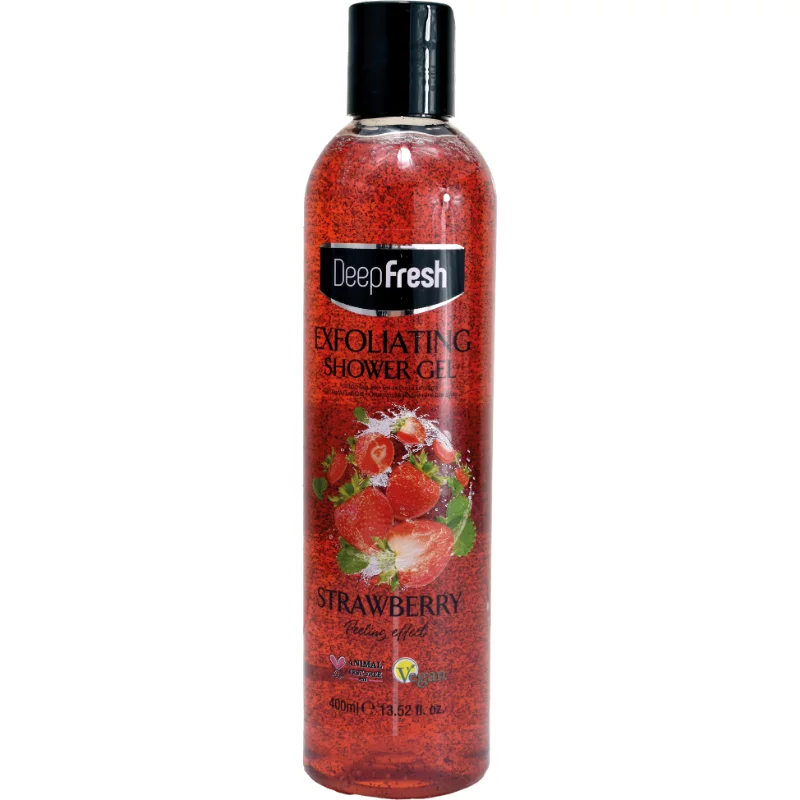 Deep Fresh tusfürdő 400ml eper illatú radírozó