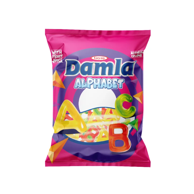 Damla gumicukor 80g Alphabet vegyes gyümölcs ízű