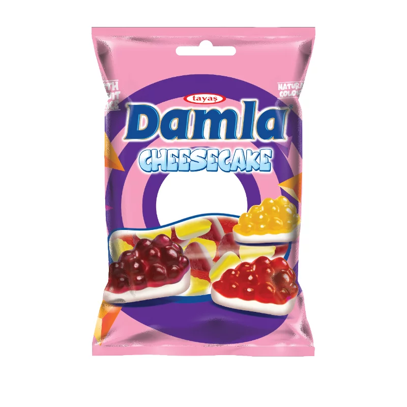 Damla gumicukor 80g Cheesecake vegyes gyümölcs ízű