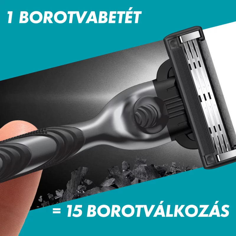 Gillette Mach3 Charcoal Borotvabetétek Férfiaknak, , 5 db Borotvabetét