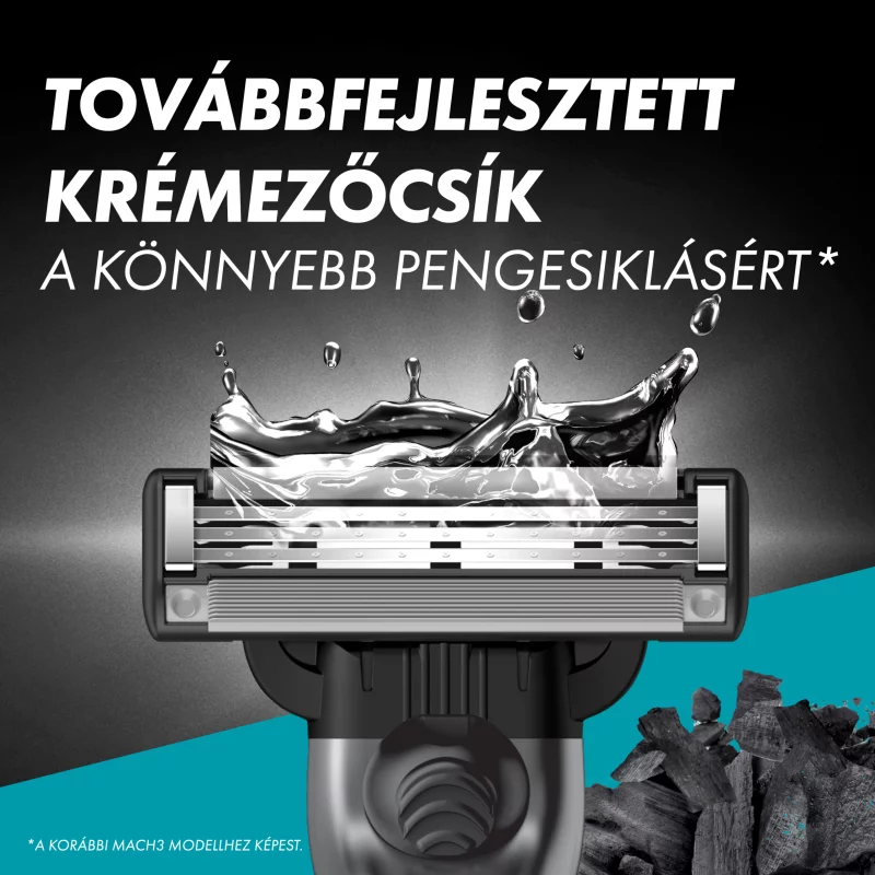 Gillette Mach3 Charcoal Borotvabetétek Férfiaknak, , 5 db Borotvabetét