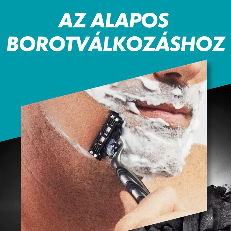 Gillette Mach3 Charcoal Borotvabetétek Férfiaknak, , 5 db Borotvabetét