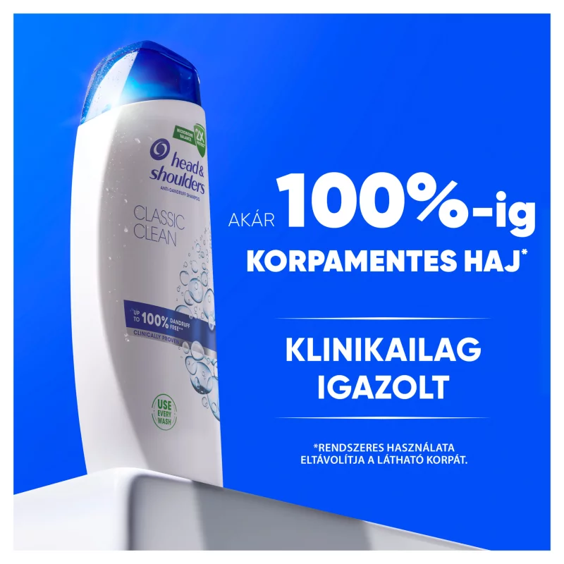 Head & Shoulders Classic Clean korpásodás elleni sampon 800ml pumpás, napi használatra