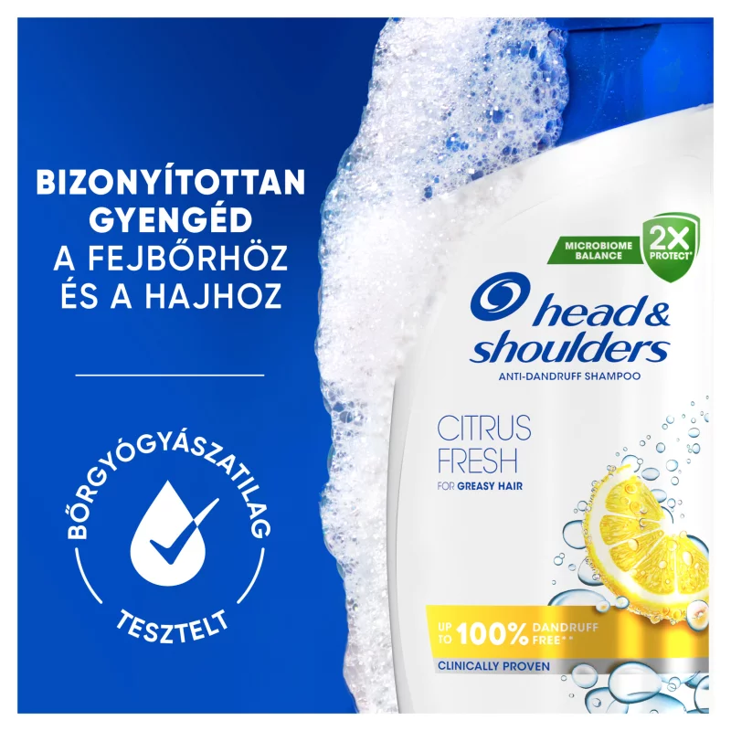 Head & Shoulders Citrus Fresh korpa elleni sampon zsíros hajra 800ml pumpás. Naponta