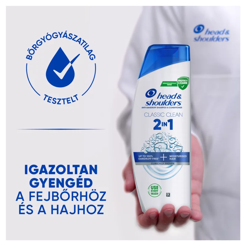 Head & Shoulders Classic Clean 2az1-ben korpásodás elleni sampon 330ml. Friss tiszta Illat