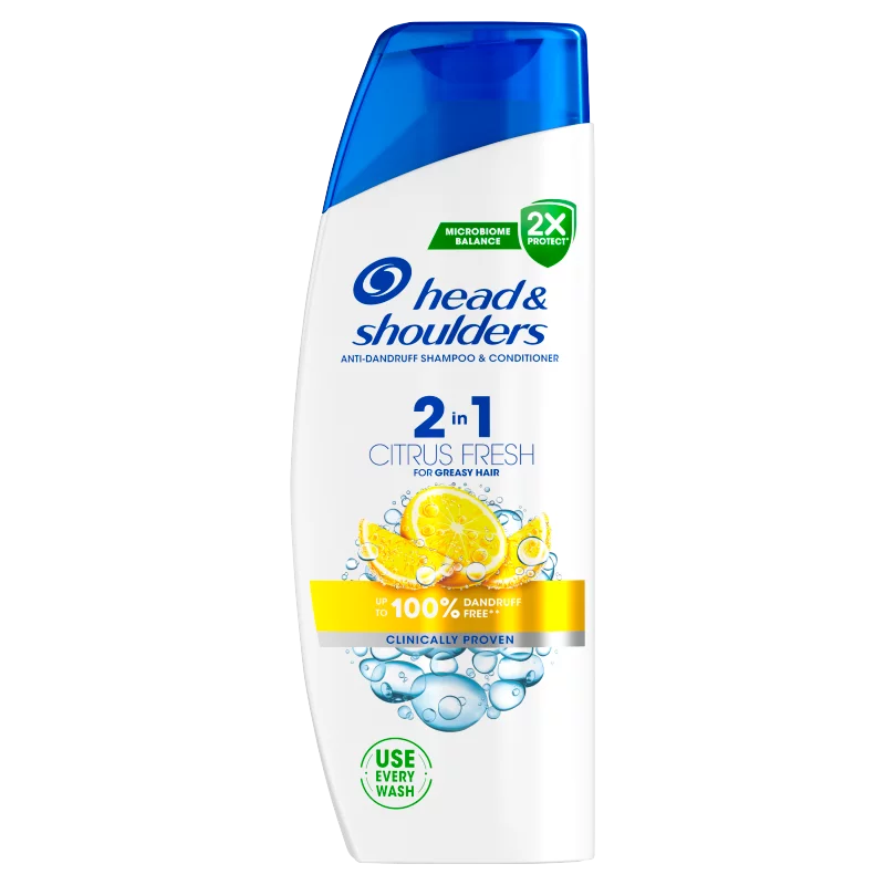 Head & Shoulders Citrus Fresh 2in1 korpa elleni sampon zsíros hajra 330ml napi használatra