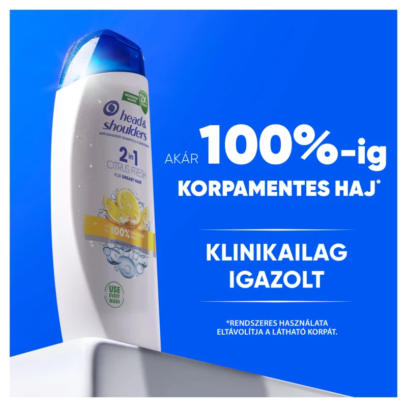 Head & Shoulders Citrus Fresh 2in1 korpa elleni sampon zsíros hajra 330ml napi használatra