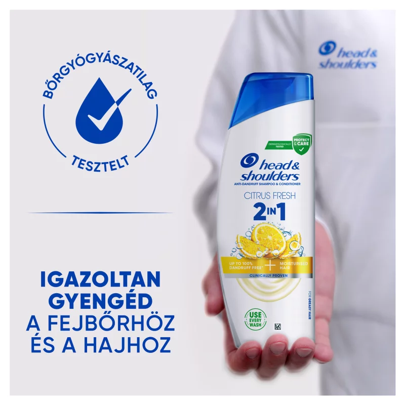Head & Shoulders Citrus Fresh 2in1 korpa elleni sampon zsíros hajra 330ml napi használatra