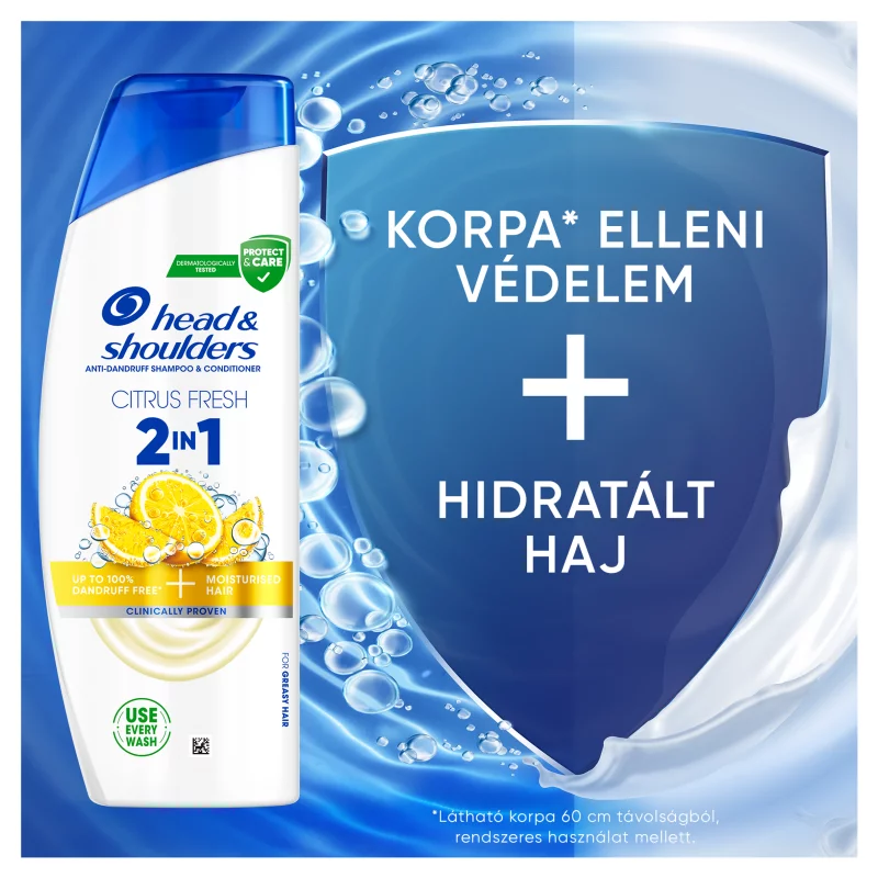 Head & Shoulders Citrus Fresh 2in1 korpa elleni sampon zsíros hajra 330ml napi használatra