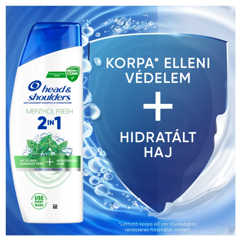 Head & Shoulders Menthol Fresh 2in1 korpásodás elleni sampon 330ml. Frissítő mentolillat