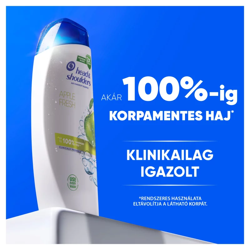 Head & Shoulders Apple Fresh korpásodás elleni sampon 800ml pumpás, napi használatra