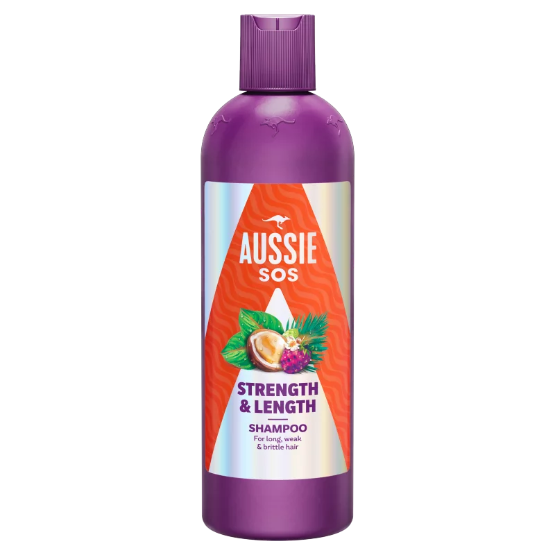 Aussie SOS Strength & Length Sampon 300ml Hosszú, Elgyengült és Igénybevett Hajra