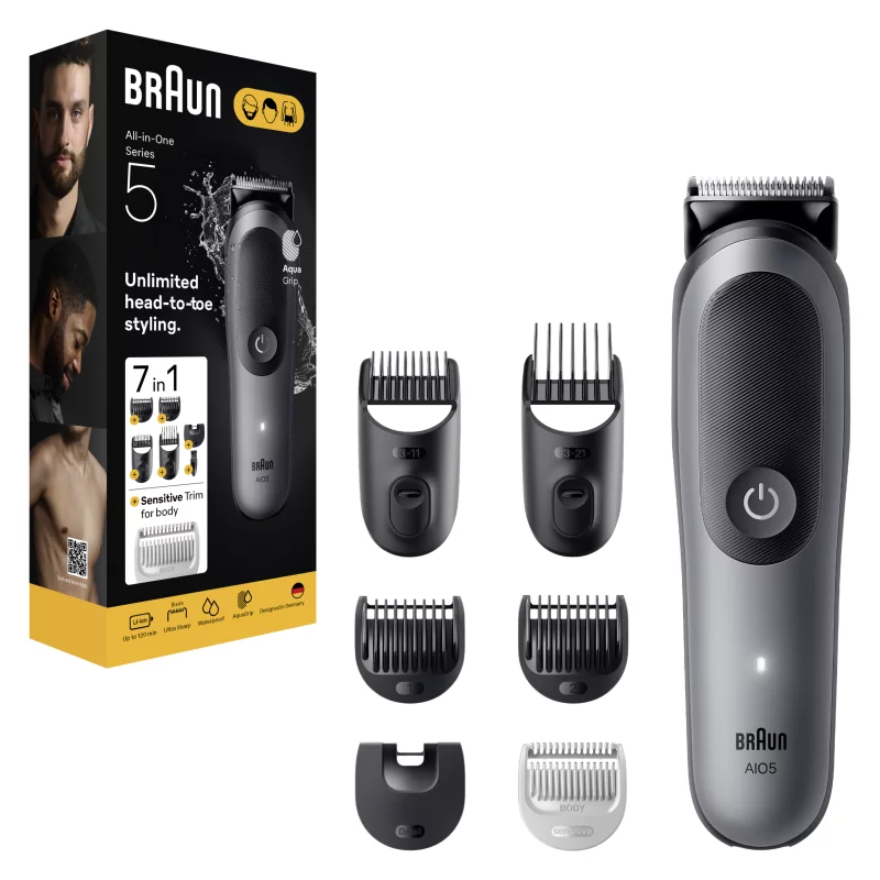 Braun Series 5 Multifunkciós Készlet, 7 az 1-ben Szőrtelenítő, Éles Penge, Testszőrnyírás, AIO5520